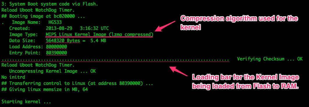 boot msg kernel lzma